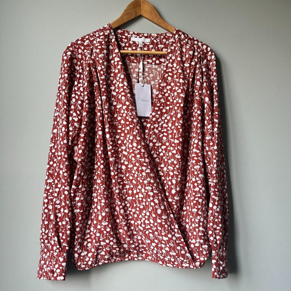 Max Cocos dark orange floral blouse, Size XXL